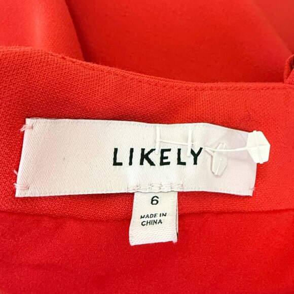 LIKELY - Midi Length Coral Dress - Size 6 - Picture 6 of 6